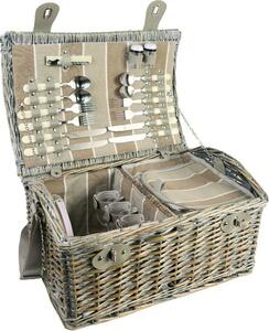 Coș picnic pentru 4 persoane Brown, 46 x 31x 21 cm