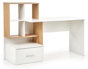 Birou Houston 826Cu sertare, 8x15x5cm, Stejar auriu, Alb