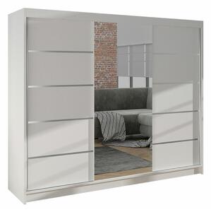 Dulap Closico Durion IV, Alb, 215x200x58cm, 171 kg, Uși dulap: Glisante, Numărul de rafturi: 9, Numărul de rafturi: 9