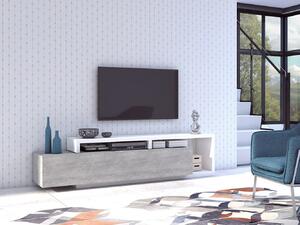 Comodă TV Lutiva 103Alb, Beton, 22x5x5cm