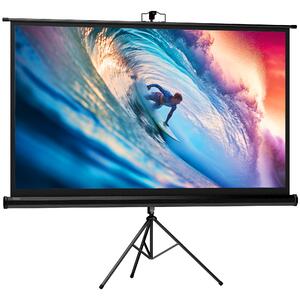 HOMCOM Ecran de proiecție pliabil de 84" format 16:9 cu trepied ajustabil, 200x8x118 cm, negru | Aosom Romania