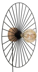 Yahel Aplică de Perete Ø45 Black/Wood - Envostar