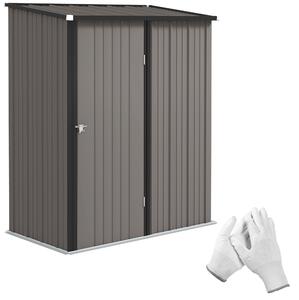 Outsunny Magazie Grădină Mare din Oțel cu Zăvor pentru Grădină, Negru | Aosom Romania