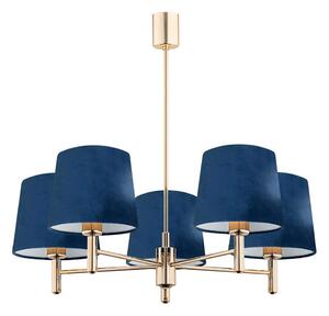 Brilagi - Candelabru pe tijă MONTE, 5xE27/15W/230V, albastru/auriu