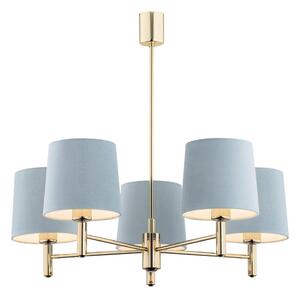 Brilagi - Candelabru pe tijă MONTE, 5 x E27, 15 W, 230 V, albastru/auriu
