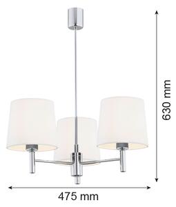 Brilagi - Lustră pe tijă MONTE 3xE27/15W/230V crem/crom lucios