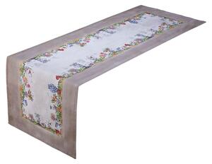 Traversă de masă cu imprimeu GRĂDINĂ ÎNFLORITĂ 45 x 140 cm