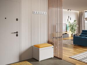 Mobilier pentru hol 60 + panou de perete tapițat Pag 60x30 Karline (Alb + portocaliu). 1070210