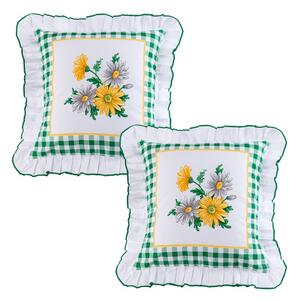 Set de 2 fețe de pernă cu volănaș GERBERA 40 x 40 cm