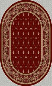 Model Bisericesc, Covor Oval, Rosu Rosu, 100 x 200