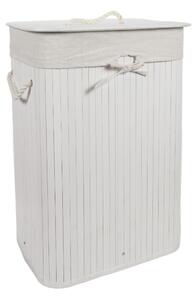 Coș de rufe alb din bambus, 72 l