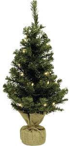 Brad de Crăciun artificial cu iluminare în sac de iută Lafiora Ø 38 cm H 60 cm verde