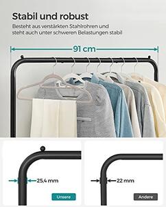 Cuier stender, Songmics, Negru, 90.5x40.5x158 cm