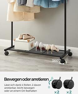 Cuier stender, Songmics, Negru, 90.5x40.5x158 cm