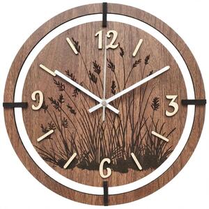 Copy of Ceas din lemn cu motiv floral | MARIN