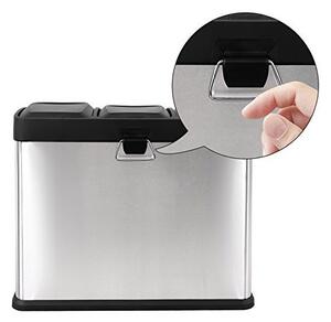 Cos de reciclare, Songmics, 3 x 15 L, Silver, LTB45L