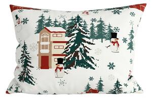 Față de pernă din polibumbac SNOWY HOUSES POLY 50x70 cm, alb