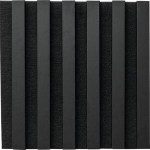 Panou lamele MDF suport pâslă negru 30x30 cm