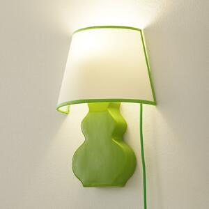 Eurokeramic Aplică ceramică A187 cu abajur textil, verde, Verde, Camera de zi / sufragerie, Ceramică, Modern