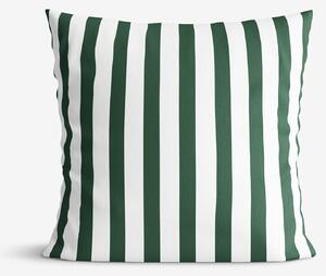 Goldea față de pernă 100% bumbac - dungi verde închis 70 x 80 cm