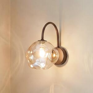 TK Lighting Aplică Lava, maro, sticlă, înălțime 21 cm, G9, reglabil, Maro / Rugină, Camera de zi / sufragerie, Sticlă