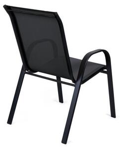 Scaun de grădină Forteza 3 + 1 GRATUIT, negru