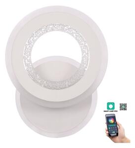 Aplica LED Smart Klausen Rondos 30W 2600LM 9x24x18cm cu Telecomanda, Temperatura Culoare Reglabila 3000K-6500K, Dimabila, Design Modern Alb