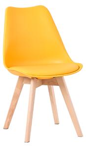 Scaun de sufragerie in stil scandinav de culoare galben, Monza