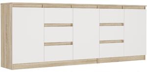 Comodă Reddis (stejar sonoma + alb). Promo -21%. 1151516