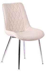 Scaun de dining elegant, bej, cu tapițerie din piele ecologică
