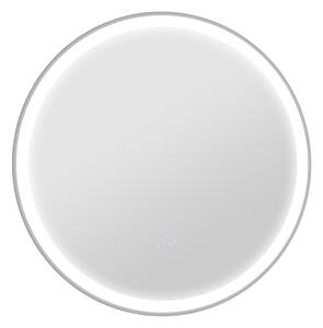 Kleankin Oglindă de baie rotundă cu LED 80 cm, 3 culori, 3000-6500K, comenzi touch, memorie, antiaburire | Aosom Romania