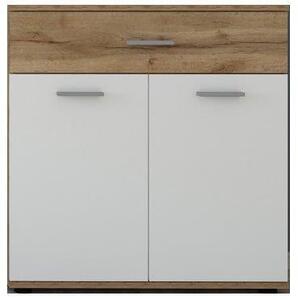 Comodă SANTO Stejar Wotan/Alb Mat. Latime: 80 cm