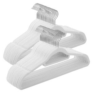Set de umerașe catifelate antiderapante CHIC, 50 buc., alb SongmicsHome