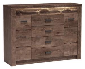 Comodă combinată Nadenas N7 (arin închis) (fără iluminat). 1058227