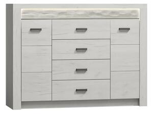 Comodă combinată Nadenas N7 (Alb craft) (fără iluminat). 1058229
