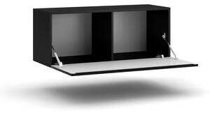 Dulap TV suspendat, culoare negru / negru lucios. VIVIEN 01