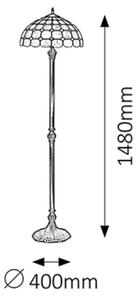 Lampadar cu abajur din sticlă vitrată Tiffany MARVEL 2xE27/60W/230V Rabalux 8078