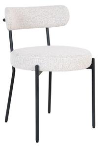 Scaun de dining Badalona alb, bouclé
