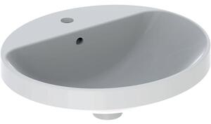 Lavoar oval Geberit Variform 50x45 cm, cu preaplin si orificiu baterie, montaj incastrat, alb