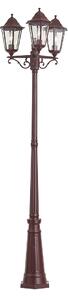 Felinar clasic de exterior roșu închis 220 cm cu 3 lumini IP44 - Havana