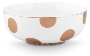 Set 2 boluri, din porțelan, Pip Studio, Dot Delight White-Gold, 15 cm, colecția Dot Delight