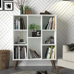 Bibliotecă, Open Charm, UnicUtil, 91 x 29.5 x 113.6 cm, Alb, UUBIB08