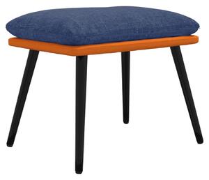 Taburet albastru/portocaliu 45x29,5x35cm textil/piele ecologică