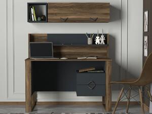 Birou, Style Edge, UnicUtil, 120 x 60 x 143.5 cm, Gri Antracit & Maro , UUDESK09
