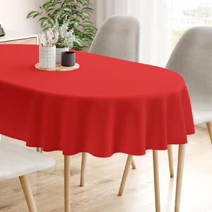 Goldea față de masă decorativă loneta - roșu - ovală 140 x 160 cm