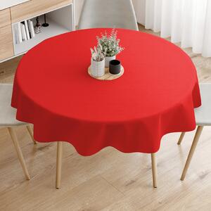 Goldea față de masă decorativă loneta - roșu - rotundă Ø 140 cm
