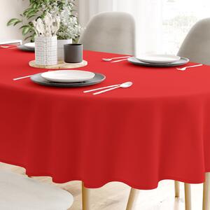 Goldea față de masă decorativă loneta - roșu - ovală 140 x 160 cm