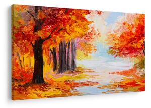 Tablou - Pictura, toamna colorată (90x60 cm)