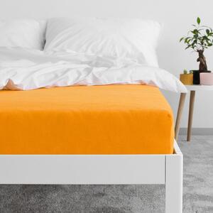 Goldea cearceafuri de pat din terry cu elastic - portocaliu 200 x 200 cm