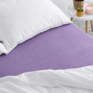 Goldea cearceafuri de pat din terry cu elastic - violet 140 x 200 cm